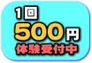1回500円体験受付中。事前に予約お願いします。